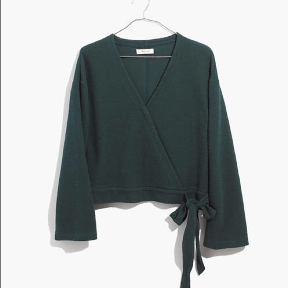 Madewell texture & thread smoky spruce wrap top